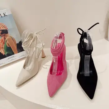 Лето 2023, Новая мода, Женские босоножки Baotou Muller с острым ремешком, Пикантные женские тонкие туфли для поездок на работу