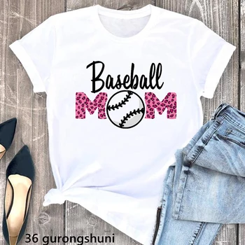 Акварельные Бейсбольные футболки С принтом мамы, Женская футболка С Леопардовым бантом и Любовью, Подарок На День матери, Женская футболка, Топы для Супер мамы