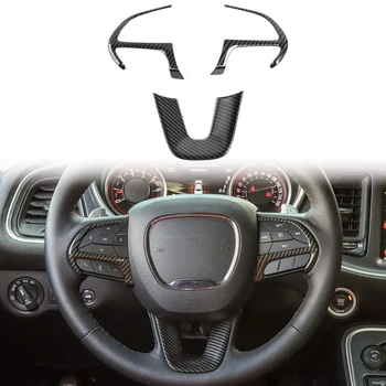 Отделка рулевого колеса для Dodge-Challenger Charger 2015-2022 Durango, для Jeep Grand Cherokee, ABS из углеродного волокна