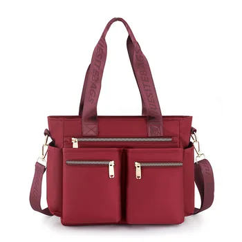 7 цветов, водонепроницаемая нейлоновая женская сумка 2023, однотонные большие сумки на плечо, Повседневная дорожная брендовая сумка 