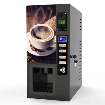Коммерческий автомат по продаже кофе Полностью автоматическая система оплаты Монетами Диспенсеры для напитков Машина для приготовления растворимого Кофе