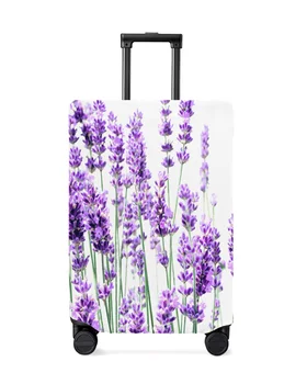 Цветы растения лаванда Фиолетовый Белый Чехол для багажа Эластичный чехол для багажа Чехол для чемодана Пылезащитный чехол Аксессуары для путешествий