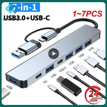 1-7 шт. USB C Концентратор Type C с HDM-совместимой RJ45 Док-станцией с 5 6 8 11 Портами с PD TF SD AUX USB-концентратором 3 0 Разветвитель Для MacBook Air PC HUB
