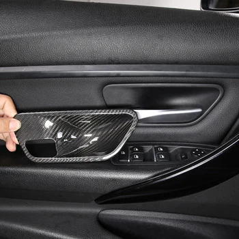 Для BMW 3 4 Серии 3 Серии GT F34 F30 F36 2013-19 Настоящая Автомобильная Дверь из углеродного волокна, Внутренняя Дверная Чаша, Накладка, Наклейка, Автомобильные Аксессуары