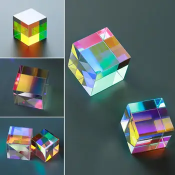 Призма, шестигранный яркий световой комбайн, Куб, призма, витражное стекло, Призма для расщепления луча, оптический экспериментальный инструмент