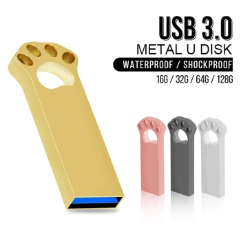 Металлический флэш-накопитель USB 3.0 с кошачьим когтем, 16 ГБ 128 ГБ, флеш-накопитель, водонепроницаемая флешка, 64 ГБ, 32 ГБ, флэш-накопитель, U-диск, карта памяти, подарок