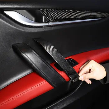 Для Maserati Ghibli 2014-2022 Внутренняя Дверная Ручка Автомобиля Из Настоящего Углеродного Волокна, Наклейка На Подлокотник, Аксессуары Для интерьера Автомобиля