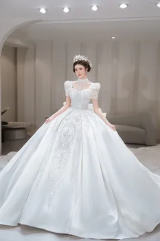 Ltt Collection 2023 Бальное платье Принцессы с кристаллами, Кружевные Свадебные платья для Новобрачных