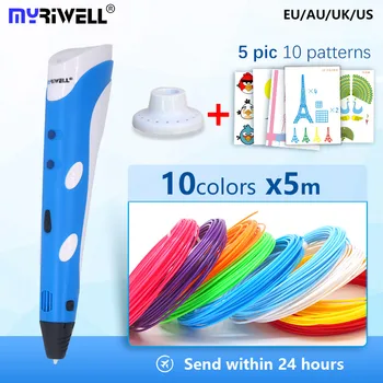 Myriwell RP-100A 3D Ручка 1,75 мм abs нить 3d печатная ручка 3 d ручка diy Инструменты для рисования Подарок на День рождения 3d ручка Abs plastc