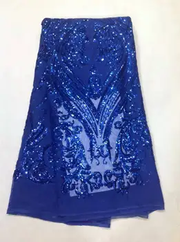 Оптовая продажа фиолетовой кружевной ткани африканская французская кружевная ткань с пайетками и вышивкой пайетками для вечернего платья ALC-JL1063