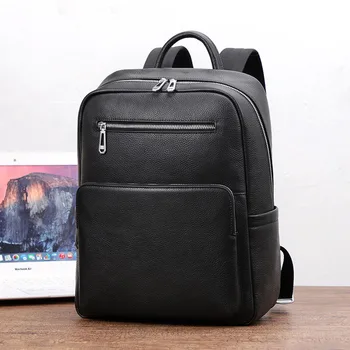 Рюкзак из натуральной кожи EUMOAN, мужской рюкзак, верхний слой, воловья кожа, большая вместительная сумка для компьютера, рюкзак для путешествий с несколькими карманами