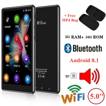 Wi-Fi Bluetooth Android 8,1 MP4-Плеер 64 ГБ IPS 5,0 Дюймов Сенсорный Экран Hi-Fi Музыка MP4 Видео Музыкальный Плеер TF Карта Динамик Рекордер