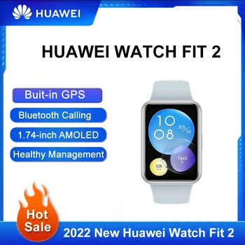 Смарт-часы Huawei WATCH FIT 2 с Bluetooth-вызовом, 1,74-дюймовый AMOLED-дисплей, мониторинг сердечного ритма, Мужской женский спортивный браслет