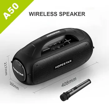 HOPESTAR A50 Портативный Bluetooth Динамик Высокой Мощности 80 Вт Мощный Динамик Беспроводной Сабвуфер MP3 плеер и микрофон караоке