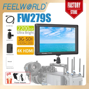 FEELWORLD 7-дюймовый Полевой монитор камеры FW279S IPS 2200nits 3G-SDI 4K HDMI 1920X1200 Зеркальный Монитор для Видеосъемки