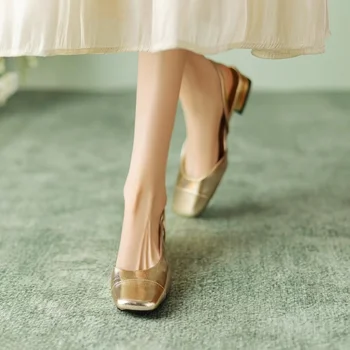 Женская обувь; Модные женские босоножки с откидывающейся спинкой; Элегантные темпераментные женские туфли на плоской подошве; Женская обувь на однотонном высоком каблуке; Zapat; Женская обувь
