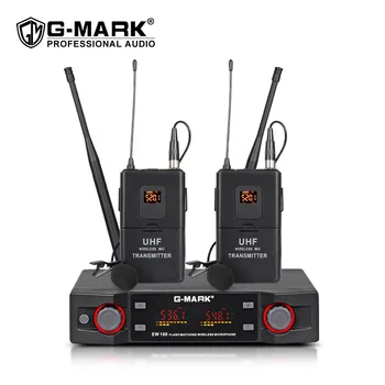 G-MARK EW100lavalier Профессиональный UHF клип Микрофон С регулируемой частотой 50 М Беспроводной передатчик Для вечеринки, шоу, сценической свадьбы