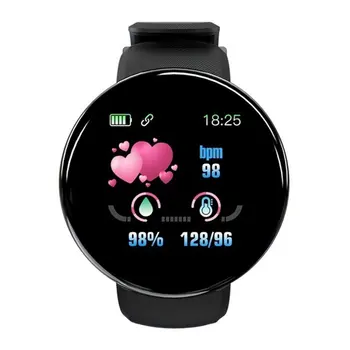 Умные часы D18, Круглые умные часы, женские часы, водонепроницаемый спортивный трекер, WhatsApp Для Android Для Ios, часы