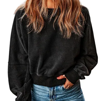 Новинка 2023 года, осенне-зимний женский модный Свободный пуловер с длинными рукавами и V-образным вырезом, женская одежда, эстетичные футболки с графическим рисунком