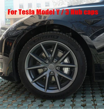 4 шт. для Tesla Модель Y/3, Сменная крышка ступицы, Колесная крышка, Колпак, полное покрытие, автомобильные аксессуары