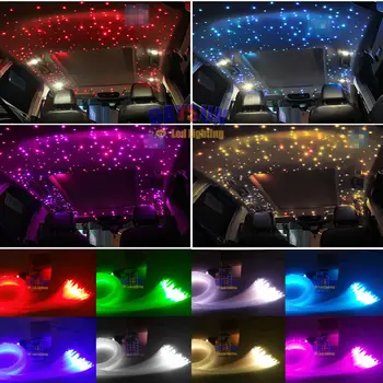2018 Новый Автомобильный Потолочный светильник Twinkle Star Light Светодиодный Волоконно-оптический светильник 16 Вт RGBW Источник света + 200 шт. * 0,75 мм * 2 М + 20 шт. * 1,0 мм * 2 М кабель