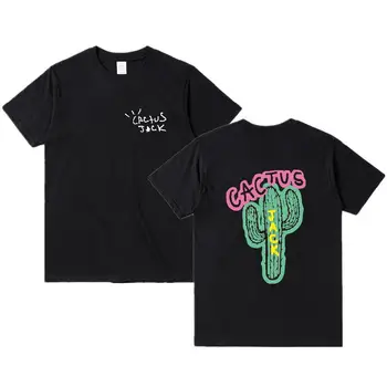 cactus jack, роскошная мужская хлопковая футболка в стиле хип-хоп, мужские, женские футболки с принтом влюбленной пары в стиле Харадзюку, футболка CACTUS S-3XL