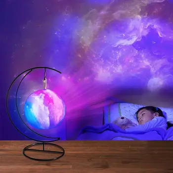 Светодиодный ночник Galaxy Lamp, 16 цветов, Детский 3D Лунный светильник, красочный пульт дистанционного управления, Звездный декор, ночник Galaxy Light для детских подарков