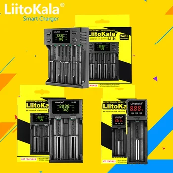 Умное зарядное устройство LiitoKala Lii-S1, Lii-S2, Lii-S4, 1/2/4 Слот для 18650 26650 AA AAA, Литиевое NiMH Зарядное устройство с автоматическим детектором полярности