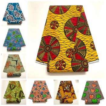 2022 новая африканская восковая ткань 100% хлопок воск для платьев Африканские восковые принты африканский Анкарский воск настоящий нигерийский воск для одежды 6 ярдов