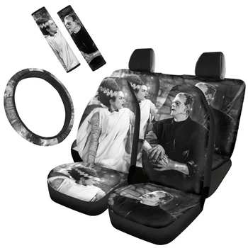 Чехлы для передних и задних сидений в салоне автомобиля с принтом 