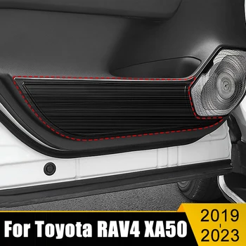 Нержавеющая Автомобильная Дверь Противоударная Накладка Защитная Накладка Рамка Наклейка Аксессуары Для Toyota RAV4 2019-2021 2022 2023 RAV 4 XA50 Hybrid