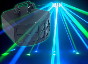 Горячее надувательство RGBW 4В1 2X10 Вт Профессиональные Дискотеки Бар Клубная Вечеринка Свадебные Сценические Светильники LED Double Butterfly Beam DJ Disco Light
