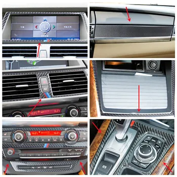 Наклейки из углеродного волокна Для BMW X5 X6 E70 E71 Модификация интерьера, накладные планки, декоративные наклейки, Аксессуары для укладки автомобилей