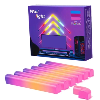 Светодиодный умный настенный светильник с вилкой от США, красочная удобная световая панель, приложение, музыкальный ритм, подсветка телевизора