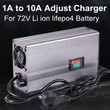 1A-10A регулировка 72V Умного зарядного устройства с ЖК-экраном для 20S 84V 21S 88,2 V 24S 87,6 V Литиевой батареи электрического мотоцикла lifepo4