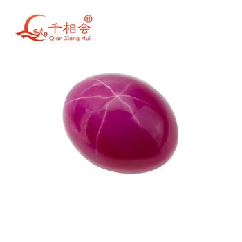 искусственная звезда овальной формы, рубиново-красный цвет, кабошон с плоской задней частью, незакрепленный драгоценный камень