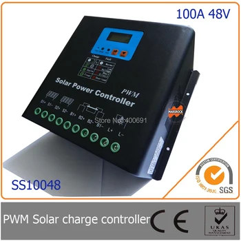 Солнечный контроллер заряда 100A 48V PWM со светодиодным и ЖК-дисплеем, напряжение автоматической идентификации, конструкция MCU с отличной производительностью