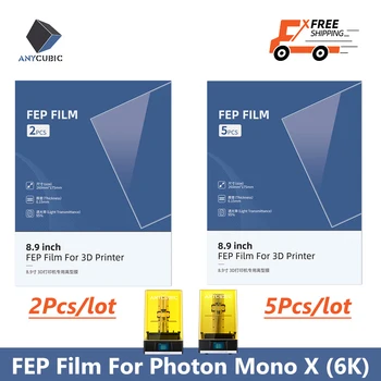 Детали для 3D-принтера ANYCUBIC, 2 шт./5 шт. в комплекте, пленка FEP Толщиной 0,15 мм Для Photon Mono X/Mono X 6K/M3 Plus/Mono X2/Mono X 6Ks