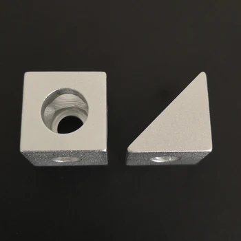Детали 3D-принтера Серебристый 2020 Алюминиевый блок, Куб, призма, соединитель, регулятор колеса, угол куба, V-образный трехсторонний угловой кронштейн