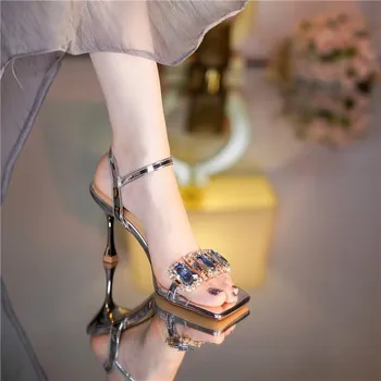 Обувь Летние новые удобные сандалии, женская одежда, модные туфли на шпильке с кристаллами, 2023, подходящая женская обувь