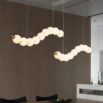 Креативное ожерелье, обеденный подвесной светильник, высококлассный ресторан, акриловые подвесные светильники, Скандинавская гостиная, медные подвесные светильники
