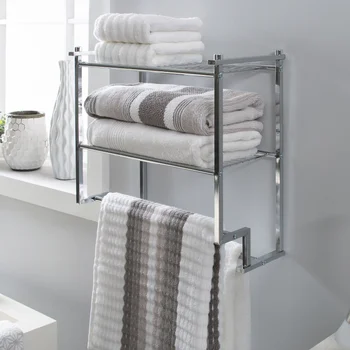 Организуйте все это 2-уровневая настенная металлическая полка с вешалкой для полотенец мебель для ванной комнаты шкаф для хранения в ванной