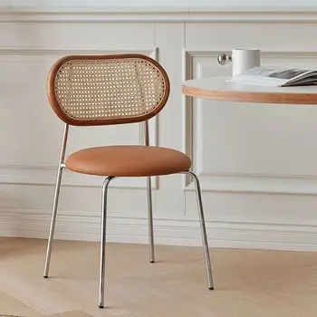 OK Средневековые стулья из ротанга, скандинавские стулья из массива дерева для домашней столовой, кафе, повседневный дизайнерский ретро-ресторан, обучение