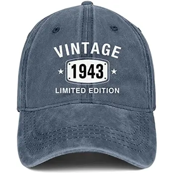 подарки на 80-й день рождения для мужчин и женщин, шляпы, 1943, Винтажная бейсболка с принтом 80-летней давности