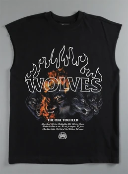 Darc Wolves Sport Мужские рубашки для фитнеса Большого размера, для занятий в тренажерном зале, Бодибилдингом, Рубашки без рукавов, Летние Баскетбольные Топы для Кроссфита Darcs