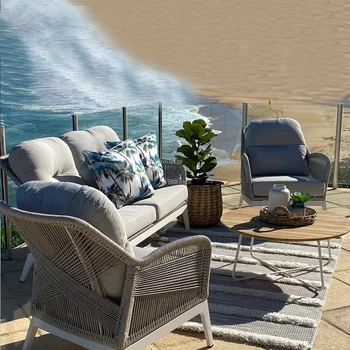 Скандинавские креативные металлические пляжные стулья из ротанга, водонепроницаемый диван для двора, пляжный стул с высокой спинкой, уличная мебель Kamp Sandalyesi