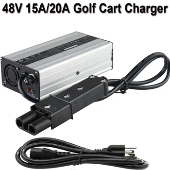 Замена Зарядного устройства для гольф-кара 48V 15 AMP 20A 30A Совместима с 48-Вольтовой гольф-картой Yamaha G14 G16 G19 G22 с 2-контактным штекером