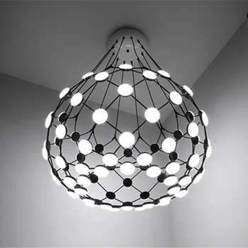 Креативные черно-белые шахматные фигуры в стиле постмодерн, Подвесная световая сетка, Люстра, подвеска для столовой, гостиной, Светодиодная лампа