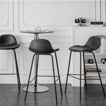22 Nordic leisure железный барный стул со спинкой Металлический барный стул домашний современный простой барный стул легкий роскошный высокий стул