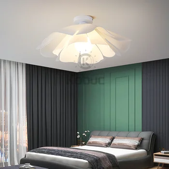 Kobuc Круглый Цветочный Дизайн, Потолочный светильник для спальни, Индивидуальность, Белая лампа, Украшение для дома, Акриловый светодиодный потолочный светильник E27